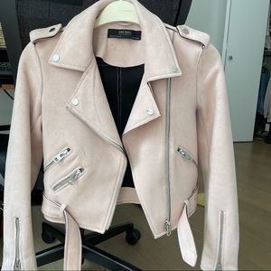 COPY - Zara Pink Suede Jacket in Size XS